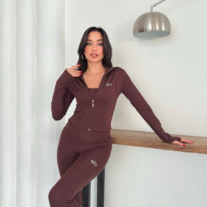 Alo Üçlü Tayt Takım-Kahverengi