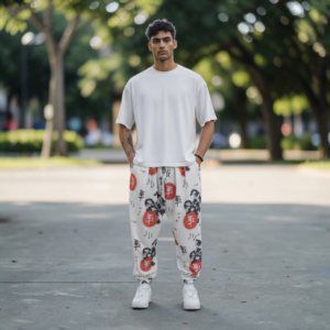 Gangown Unisex White Japon Jogger Pantolon