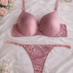 Love Secret Taş Detaylı Push-Up Sütyen Külot Takımı Pudra-Deri