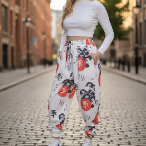 Gangown Unisex White Japon Jogger Pantolon