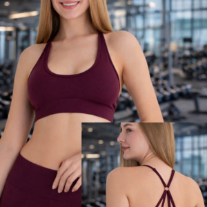 Wooster 11830 Kadın Sırt Detaylı Çapraz Askılı Dikişsiz Spor Sütyeni-Vişne